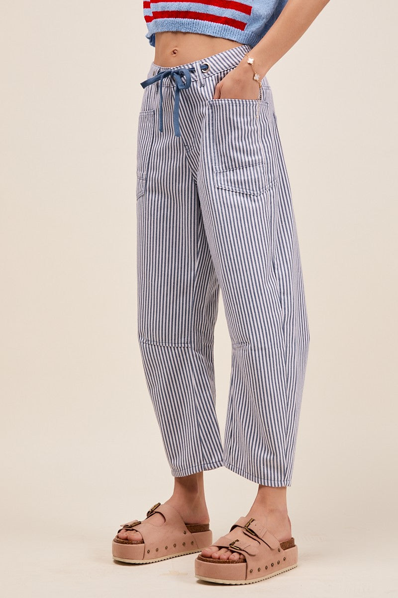 Whoa! Pin Stripe Barrel Pants