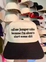 Just Call Me Jumper Cables Embroidered Hat - BarBelles Boutique