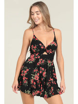 Rose Ruffle Hem Romper - BarBelles Boutique