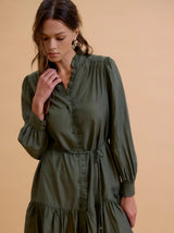 Rosalia Ruffled Mini Shirt Dress