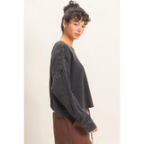 Comfort Zone Waffle Knit Open Back Top - BarBelles Boutique
