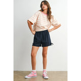 Abigail Casual Cropped Knit Stripe Top - BarBelles Boutique