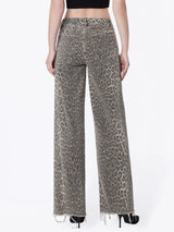 All The Leopard High Rise Wide Leg Jeans - BarBelles Boutique