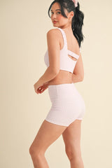 Pink Gingham Sports Bra