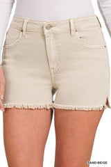 Acid Wash Hem Shorts