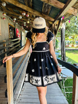 Sweet Stencil Babydoll Dress