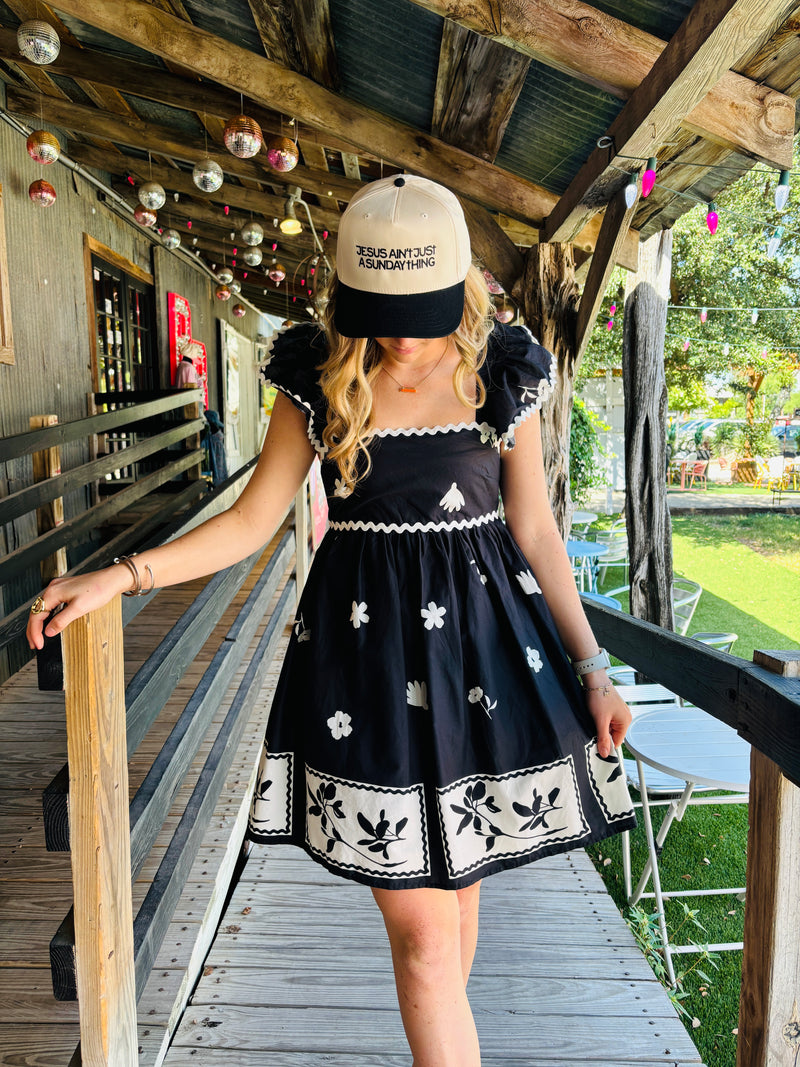 Sweet Stencil Babydoll Dress