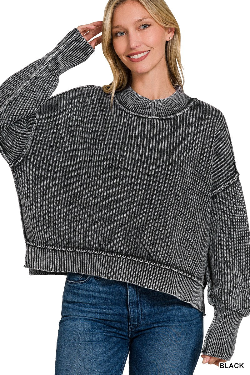 Mineral Wash Slit Sweater