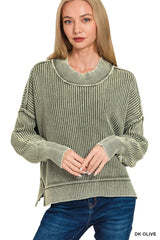 Mineral Wash Slit Sweater