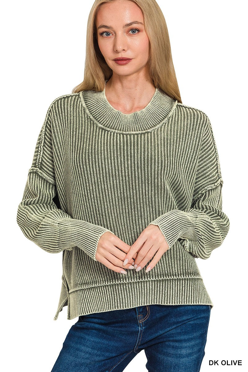 Mineral Wash Slit Sweater
