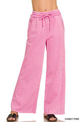 Everyday Escape Mineral Wash Palazzo Sweatpants - BarBelles Boutique