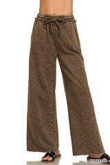 Everyday Escape Mineral Wash Palazzo Sweatpants - BarBelles Boutique