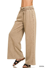 Everyday Escape Mineral Wash Palazzo Sweatpants - BarBelles Boutique