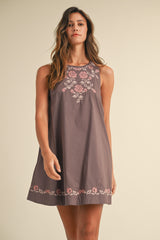 Floral Love Embroidered Mini Dress