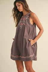 Floral Love Embroidered Mini Dress