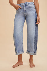 Barrel Babe Two Tone Jeans