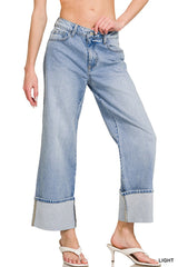 Bethany High Rise Cuffed Denim Jeans - BarBelles Boutique