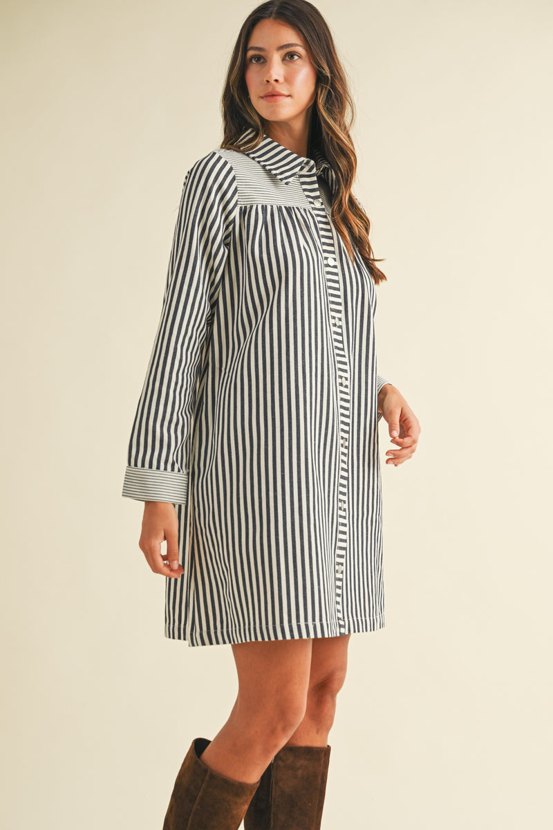 Stripe Girly Babydoll Mini Dress