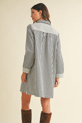 Stripe Girly Babydoll Mini Dress