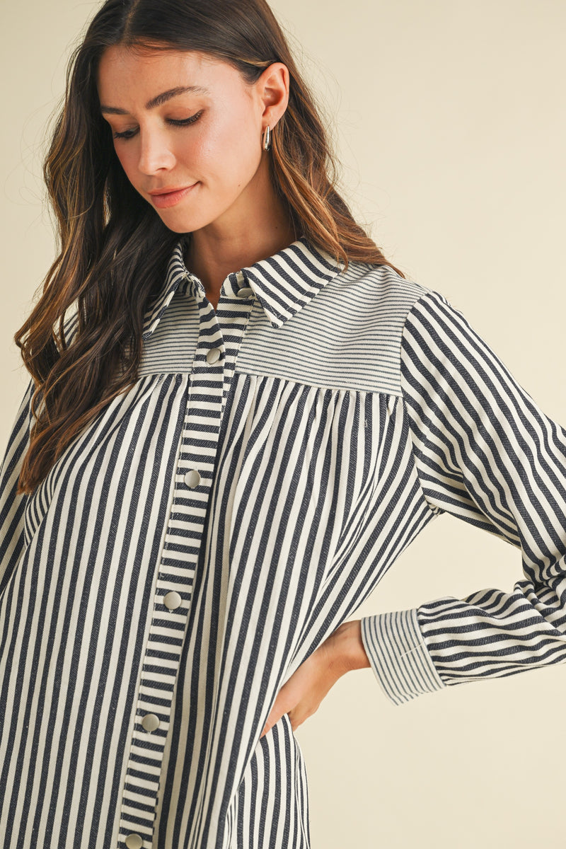 Stripe Girly Babydoll Mini Dress