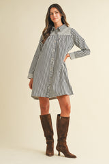 Stripe Girly Babydoll Mini Dress