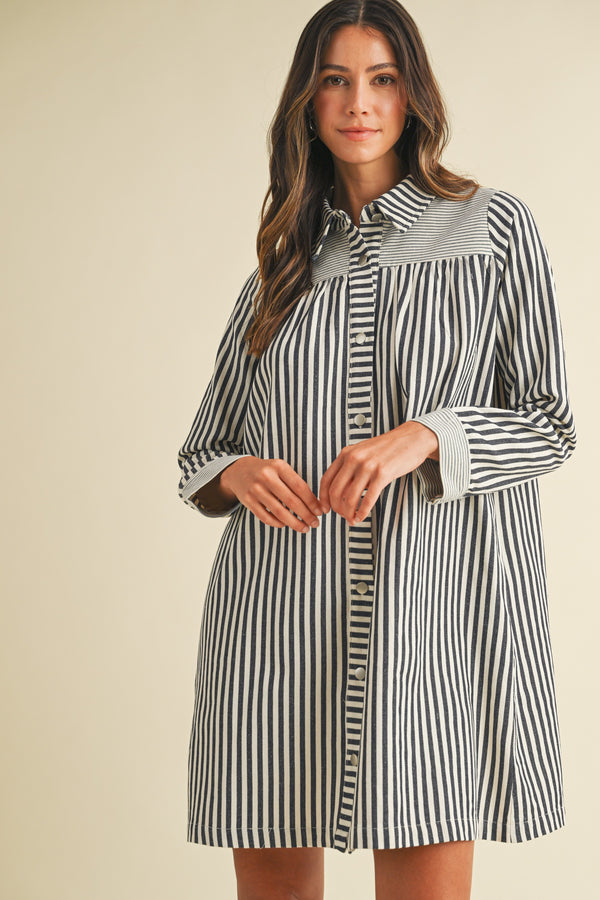 Stripe Girly Babydoll Mini Dress