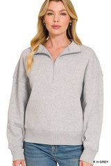 Coffee Run Half-Zip Sweatshirt - BarBelles Boutique