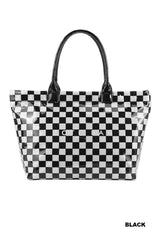 Checkered Tote Bag - BarBelles Boutique