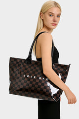 Checkered Tote Bag - BarBelles Boutique