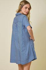 Blue Skies Striped Swing Dress - BarBelles Boutique