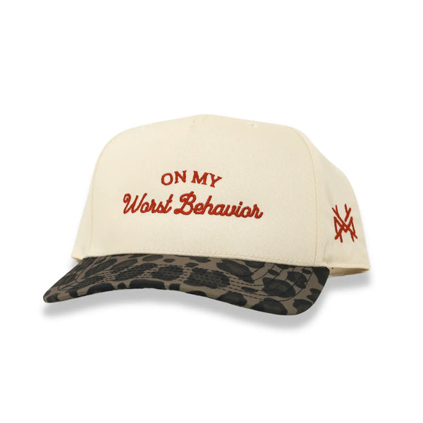 On My Worst Behavior Embroidered Hat