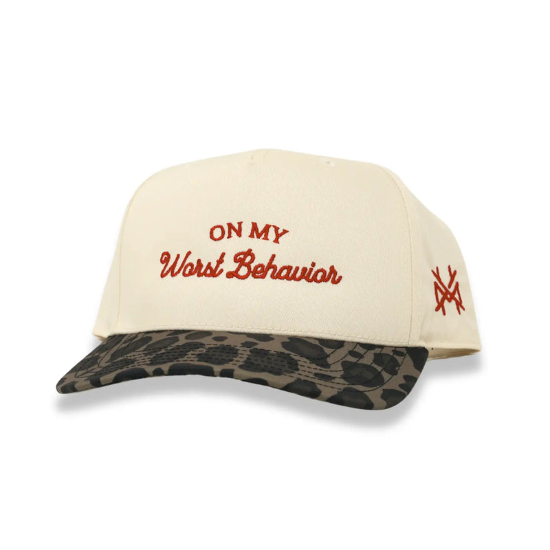 On My Worst Behavior Embroidered Hat