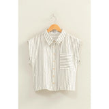 Olivia Stripe Button-Up Top - BarBelles Boutique