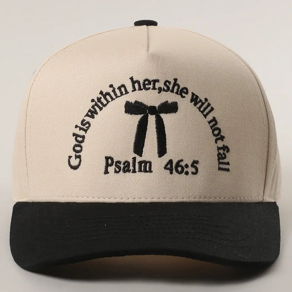 God is Within Her, She Will Not Fall Embroidered Hat