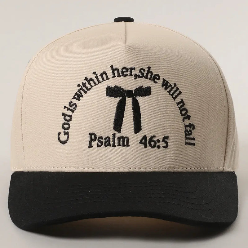 God is Within Her, She Will Not Fall Embroidered Hat