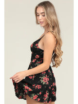 Rose Ruffle Hem Romper - BarBelles Boutique