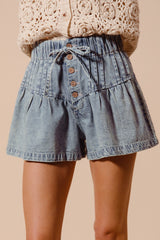Out & About Flare Denim Shorts