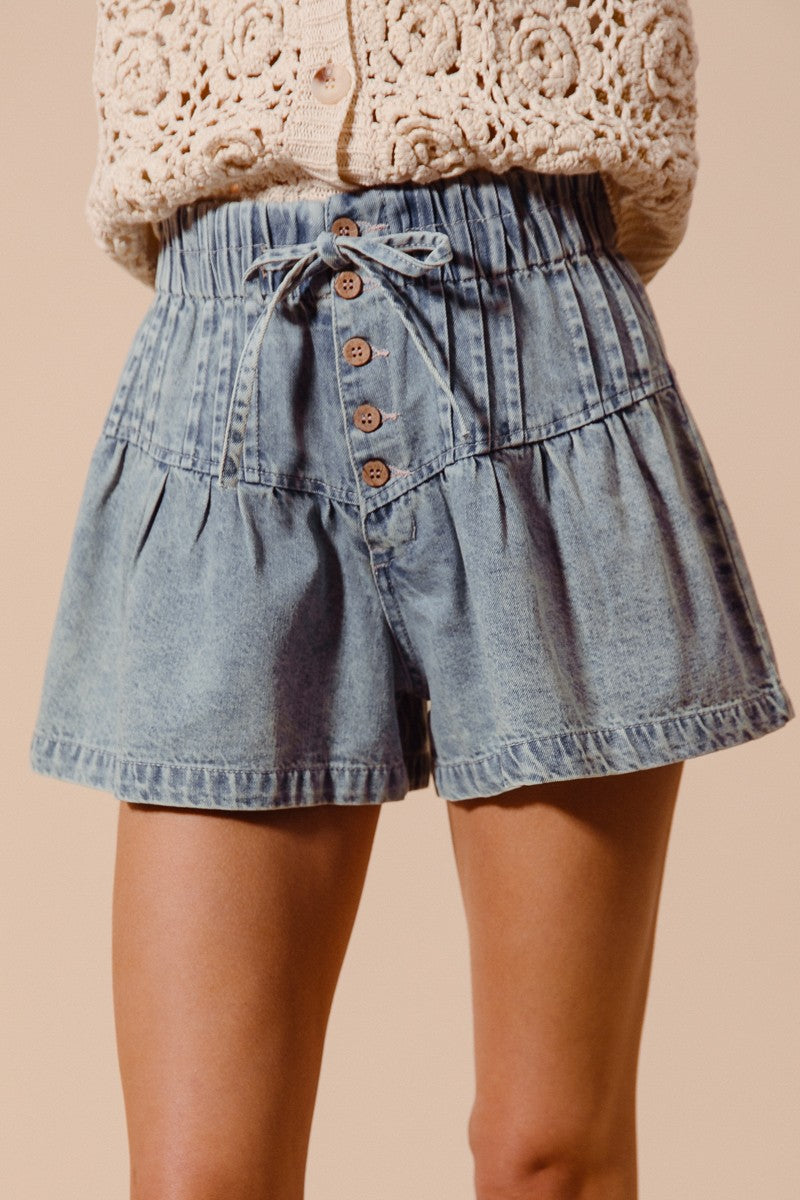 Out & About Flare Denim Shorts