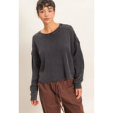 Comfort Zone Waffle Knit Open Back Top - BarBelles Boutique