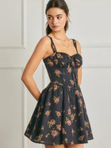 Cindy Floral Print Mini Corset Dress
