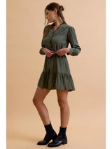 Rosalia Ruffled Mini Shirt Dress