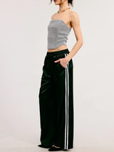 So Chic Satin Track Pants