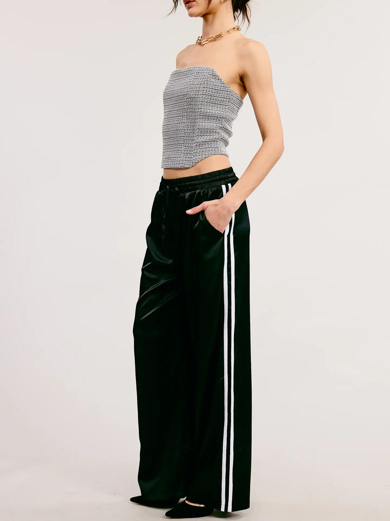 So Chic Satin Track Pants