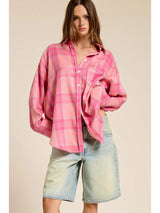 Plaid & Pink Button Down