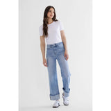 Emma High Raise Wide Leg Cuffed Hem Jeans - BarBelles Boutique