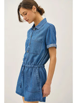 Sophie Button Up Denim Romper