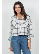 Plaid Behavior Cropped Oversized Flannel