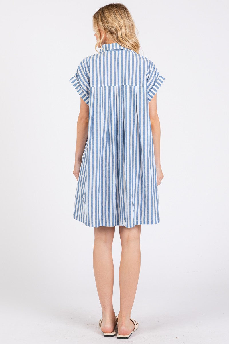 Flow & Glow Striped Button Down Dress