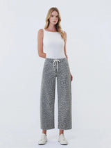 Kate Grey Leopard Barrel Jeans