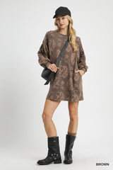 Paisley Sweatshirt Dress